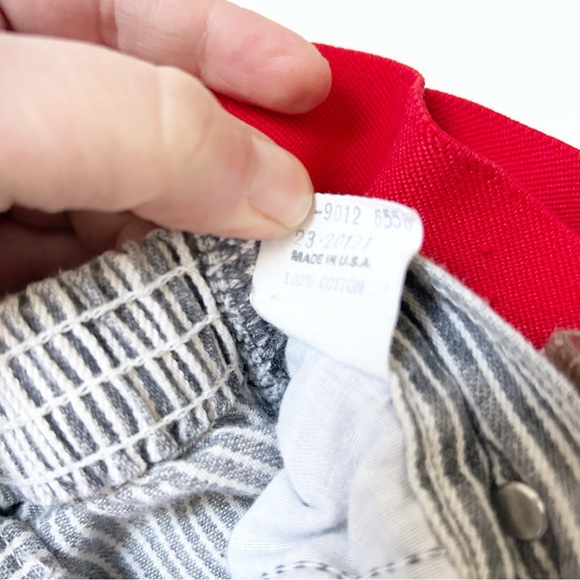 Vintage Retro OshKosh B'gosh Railroad Striped Overalls w/ Suspenders & Patches - Picture 10 of 15